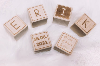 Buchstabenwürfel personalisiert