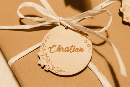 Holz Geschenkanhänger personalisiert