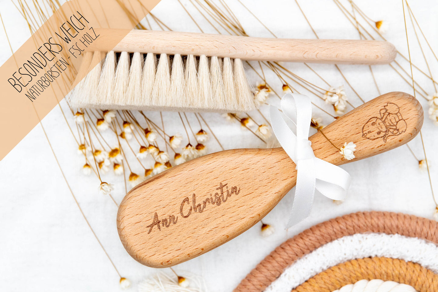 Babyhaarbürste mit Gravur