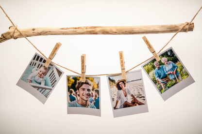 Fotogirlande Holzklammern mit Sisal Schnur