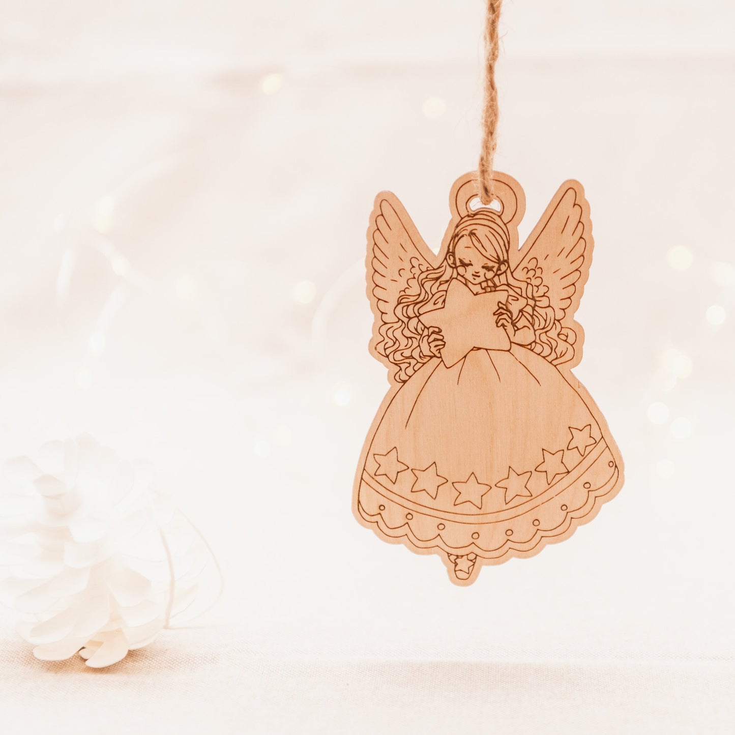 Weihnachts Schutzengel personalisierter Tannenbaumschmuck in 3 Ausführungen oder als Set