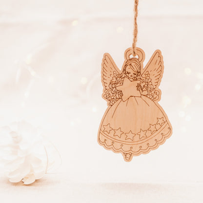 Weihnachts Schutzengel personalisierter Tannenbaumschmuck in 3 Ausführungen oder als Set