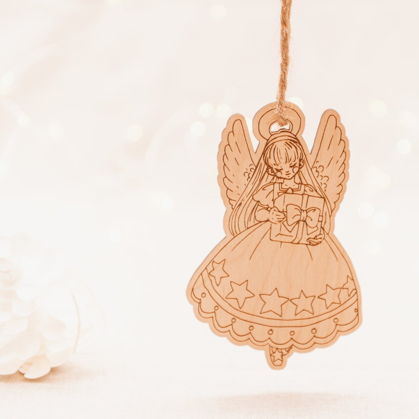 Weihnachts Schutzengel personalisierter Tannenbaumschmuck in 3 Ausführungen oder als Set
